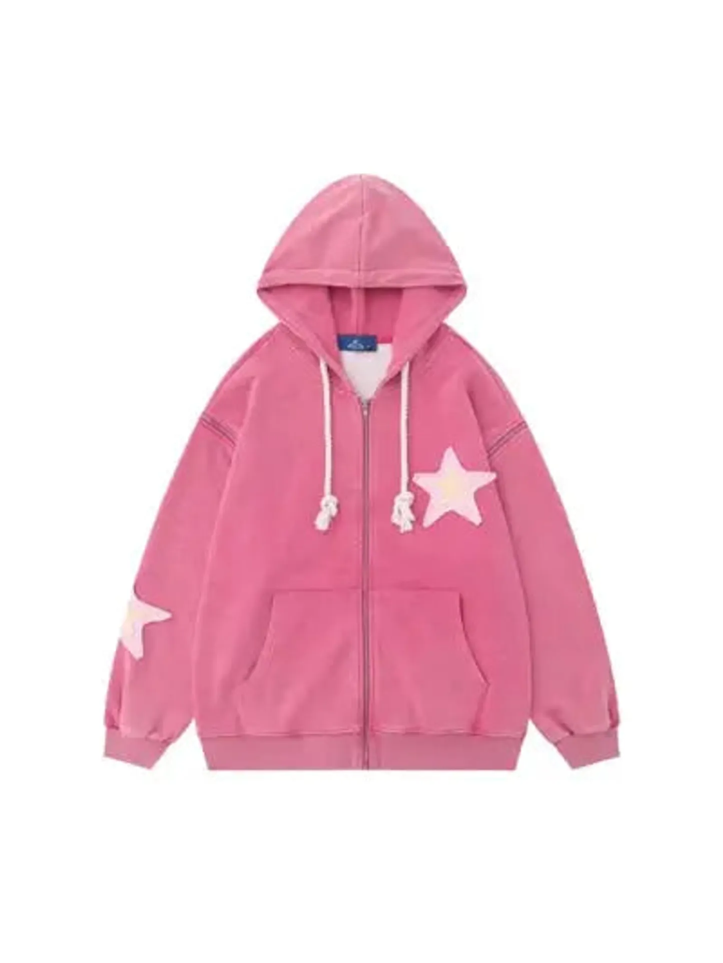 Removable Sleeves Star Zip-up Hoodie