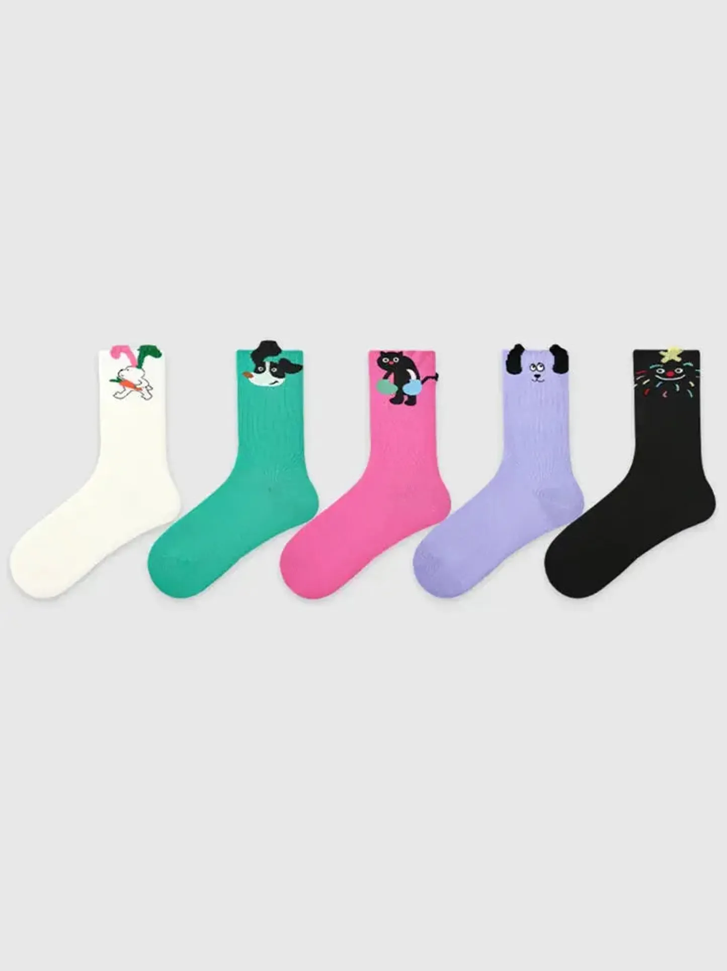 5 PCS 3D Colored Puppy Socks