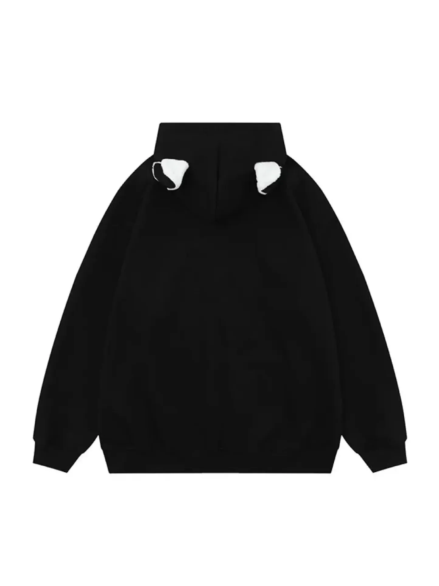 Devil Horn Ghost Prints Zip Up Hoodie