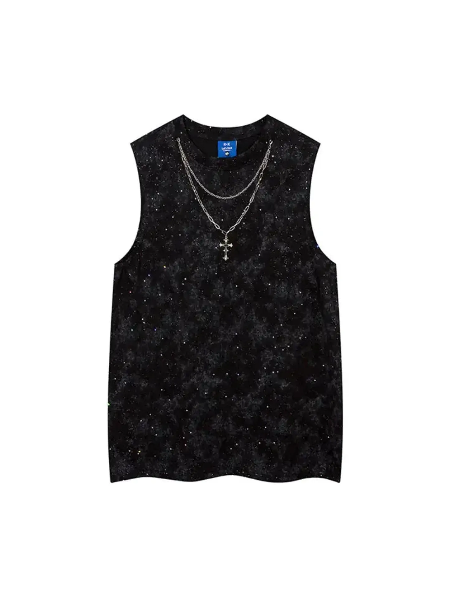 Sleeveless T-shirt with Cross Necklace