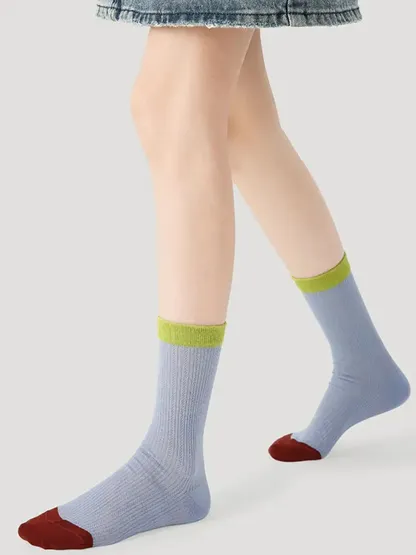 5PCS Colored Dotted Strip Socks