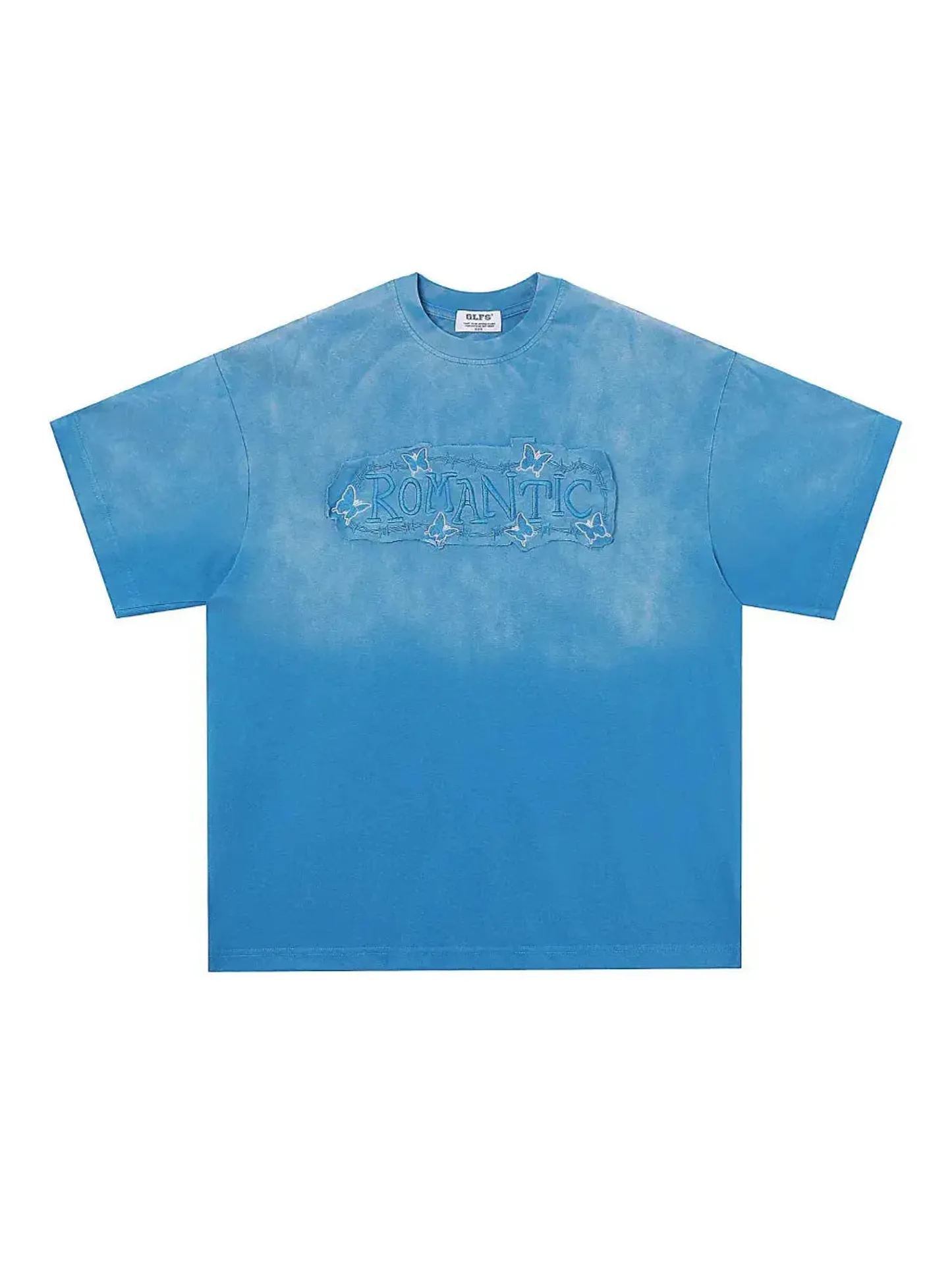 Drop Shoulder Tie Dye Letter Print T-shirt