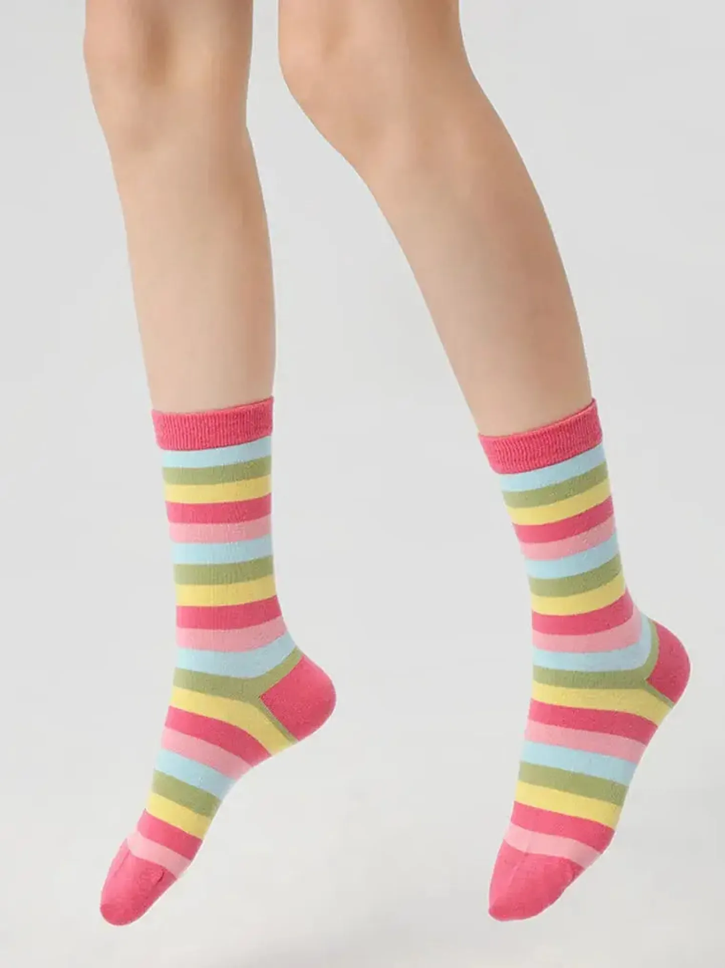 3 PCS Rainbow Mid-tube Socks