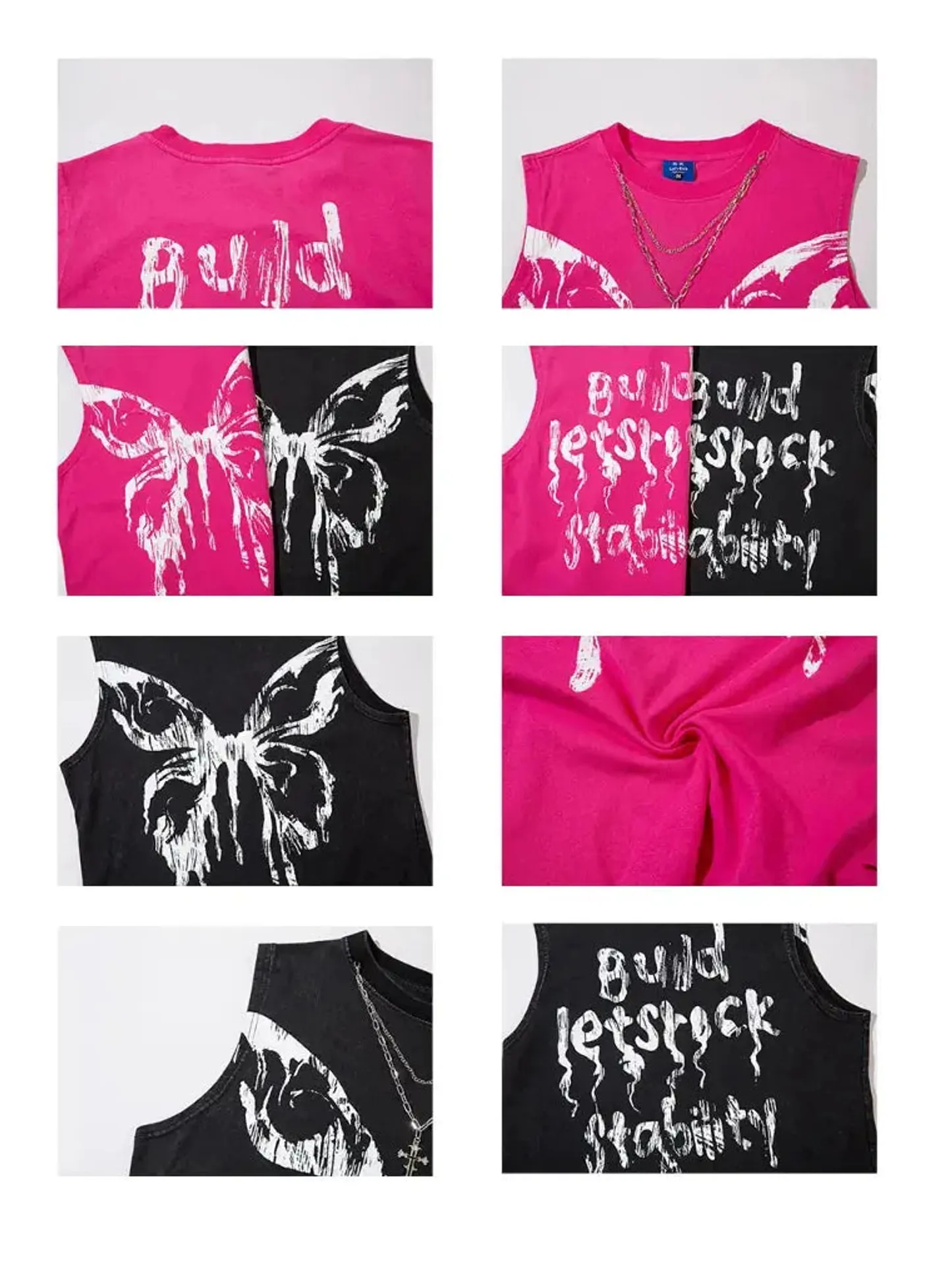 Graffiti Alphabet Butterfly Print Vest