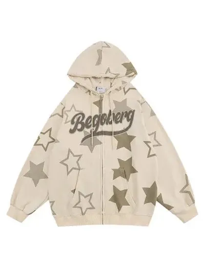 Vintage Star Graphic Zip-up Hoodie