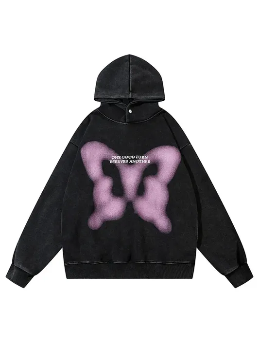 Women Y2K Butterfly Printed Hoodie