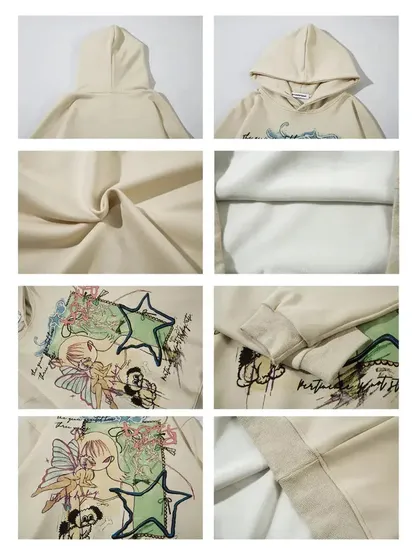 Girl's Y2K Graffiti Print Hoodie