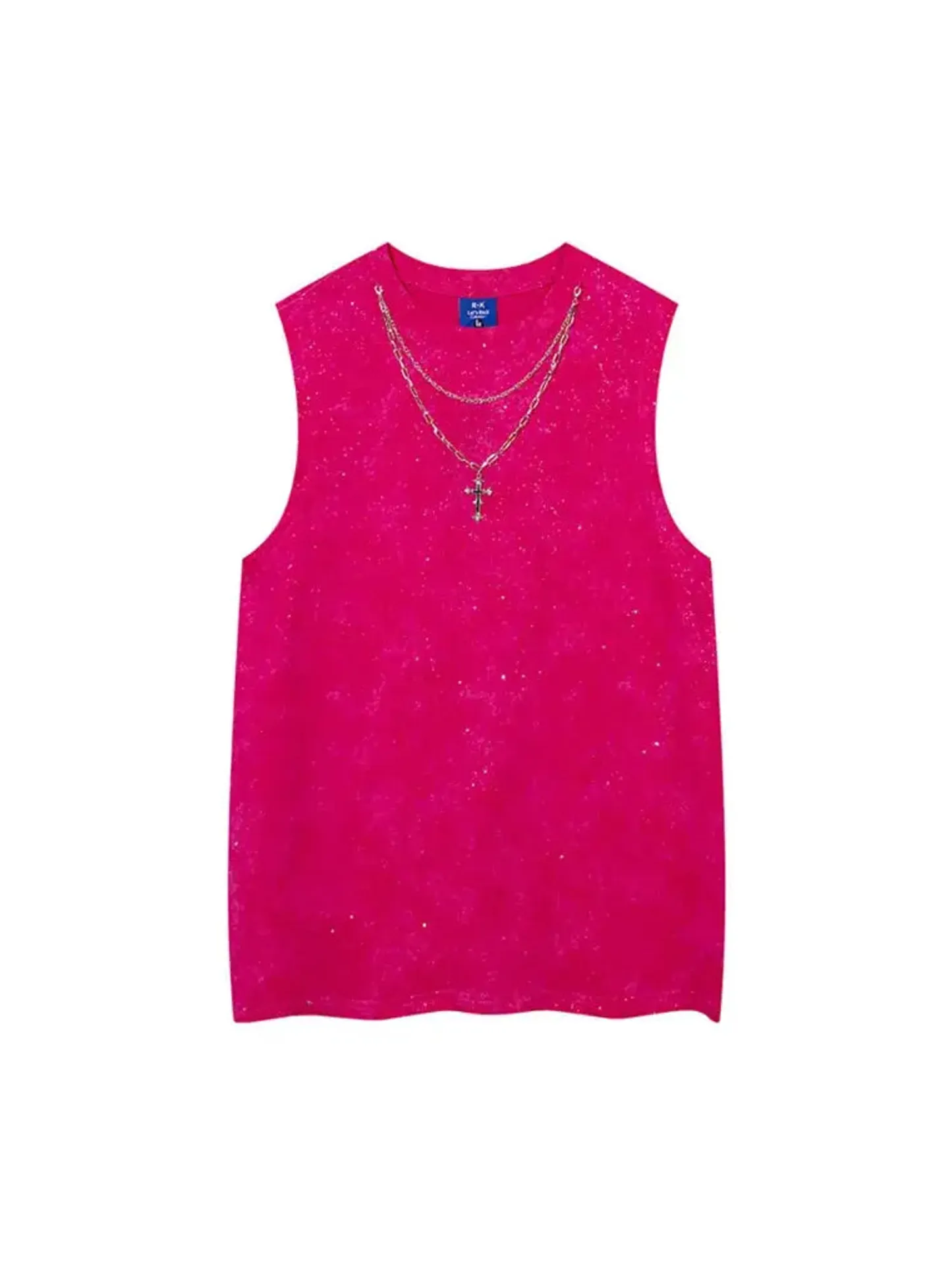 Sleeveless T-shirt with Cross Necklace