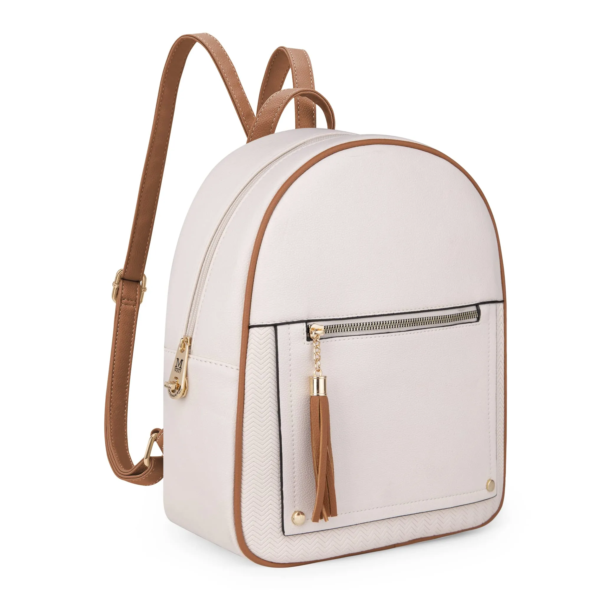 Beige & Brown Backpack