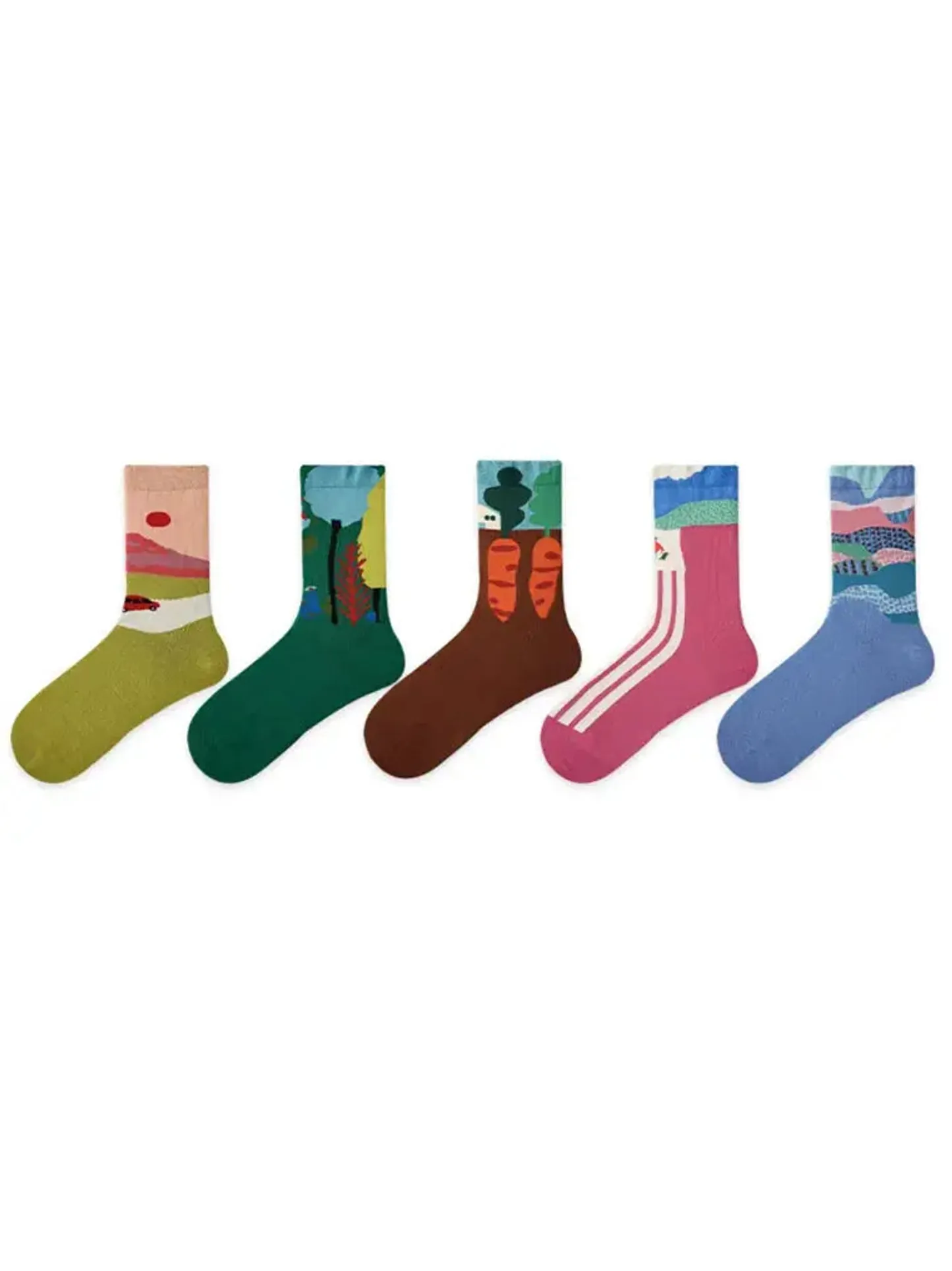 5 PCS Cool Girl Mid-tube Socks