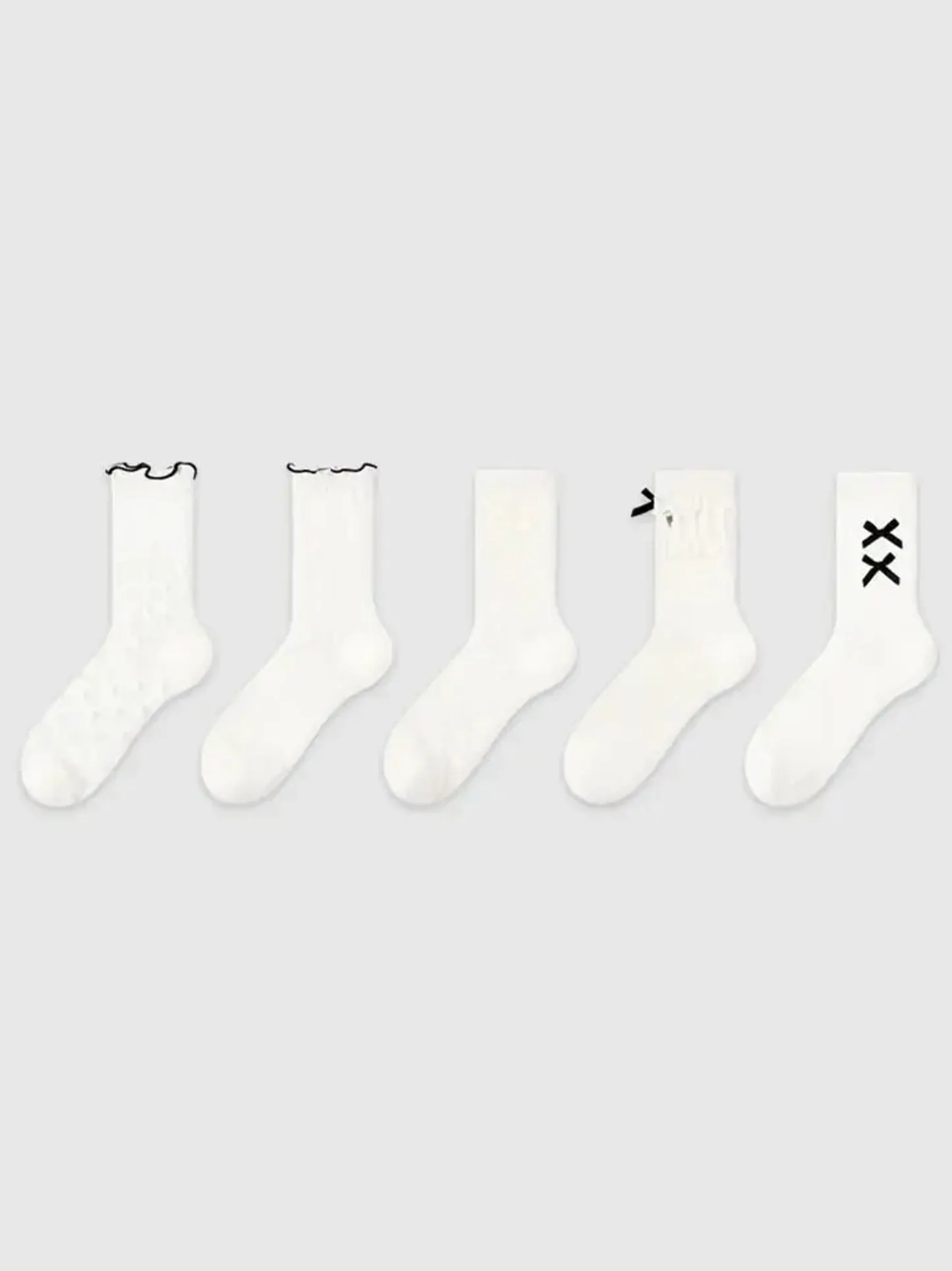 5 PCS Geometry Midtube Socks