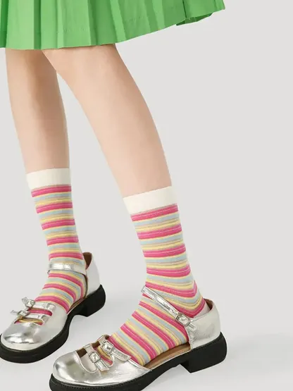 5 PCS Geometry Midtube Socks