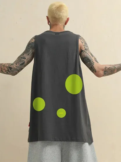 Letter Dot Sleeveless Shirt