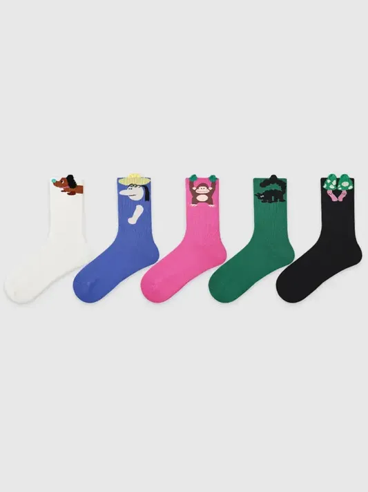 5 PCS 3D Colored Puppy Socks