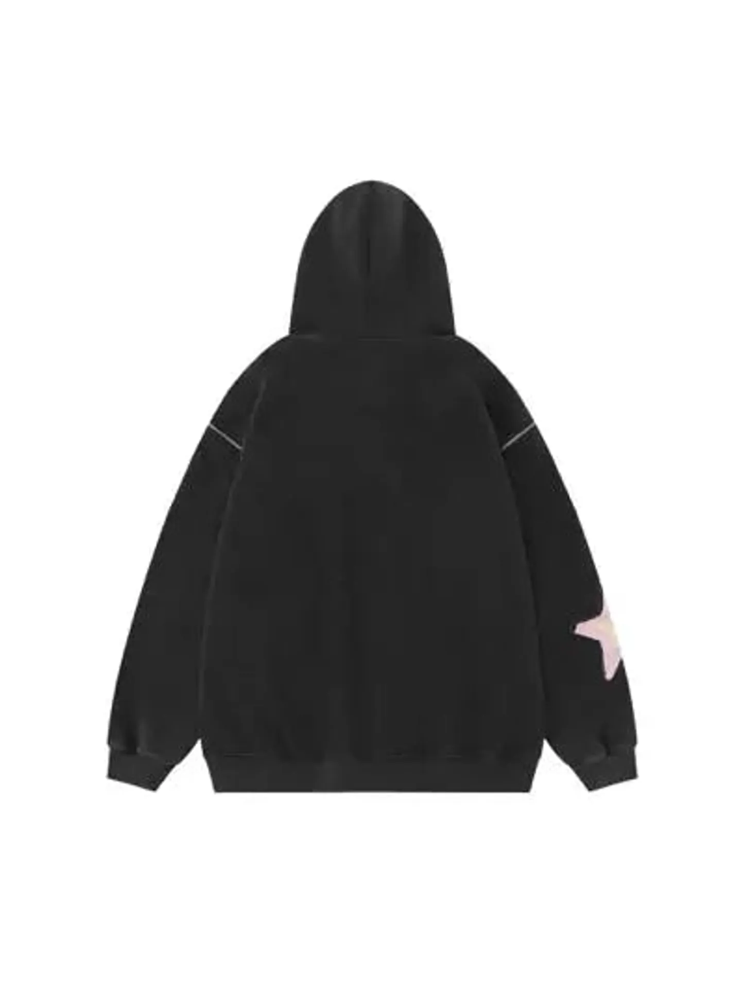 Removable Sleeves Star Zip-up Hoodie