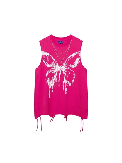 Graffiti Alphabet Butterfly Print Vest