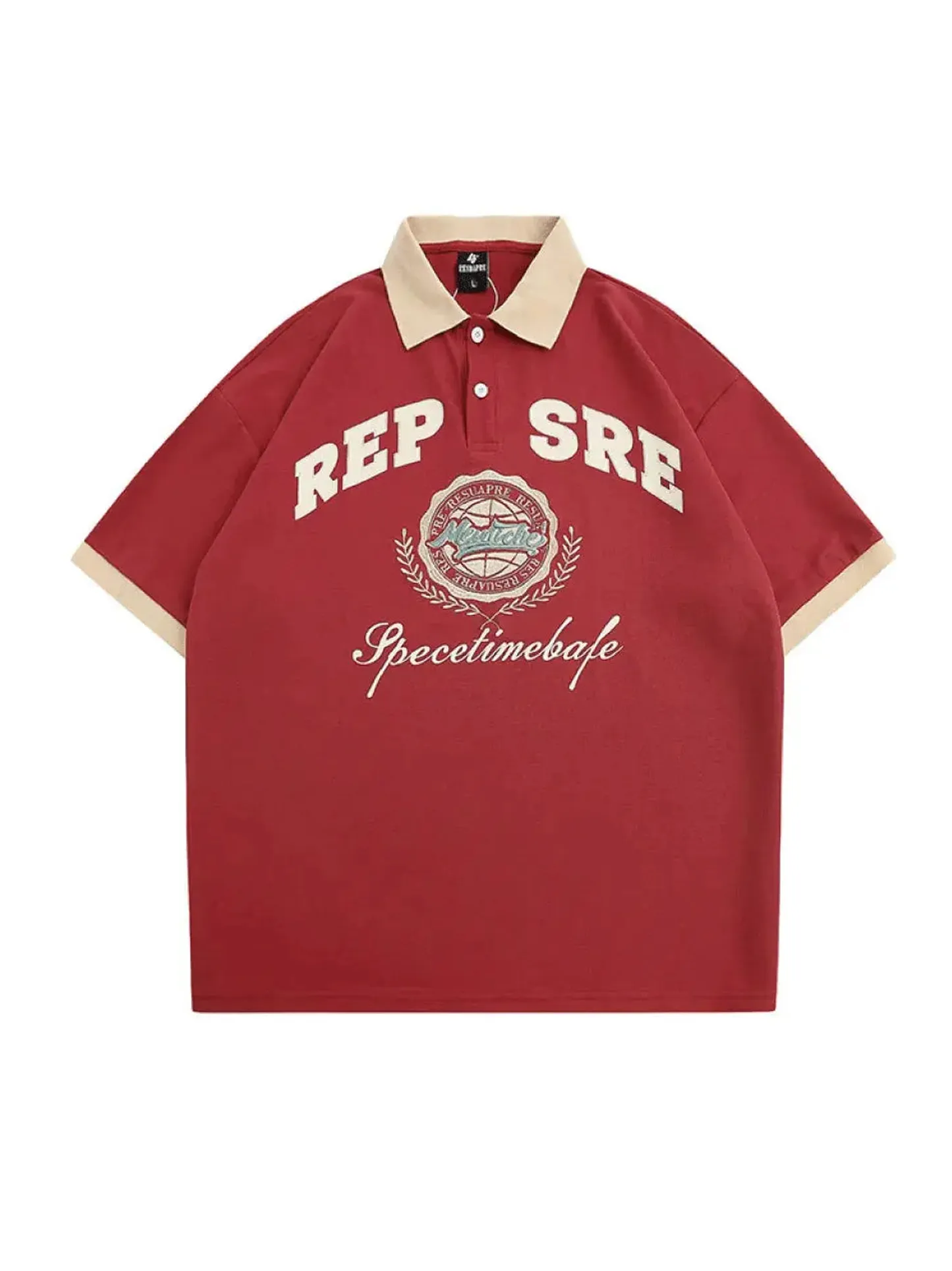 Badge Graphic Button Polo Shirt