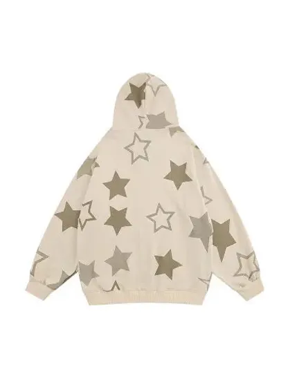 Vintage Star Graphic Zip-up Hoodie