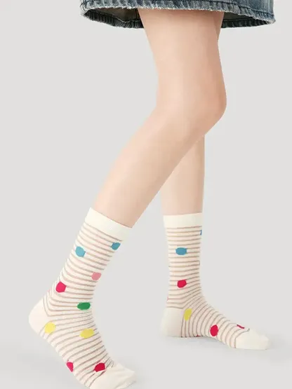 5 PCS Geometry Midtube Socks