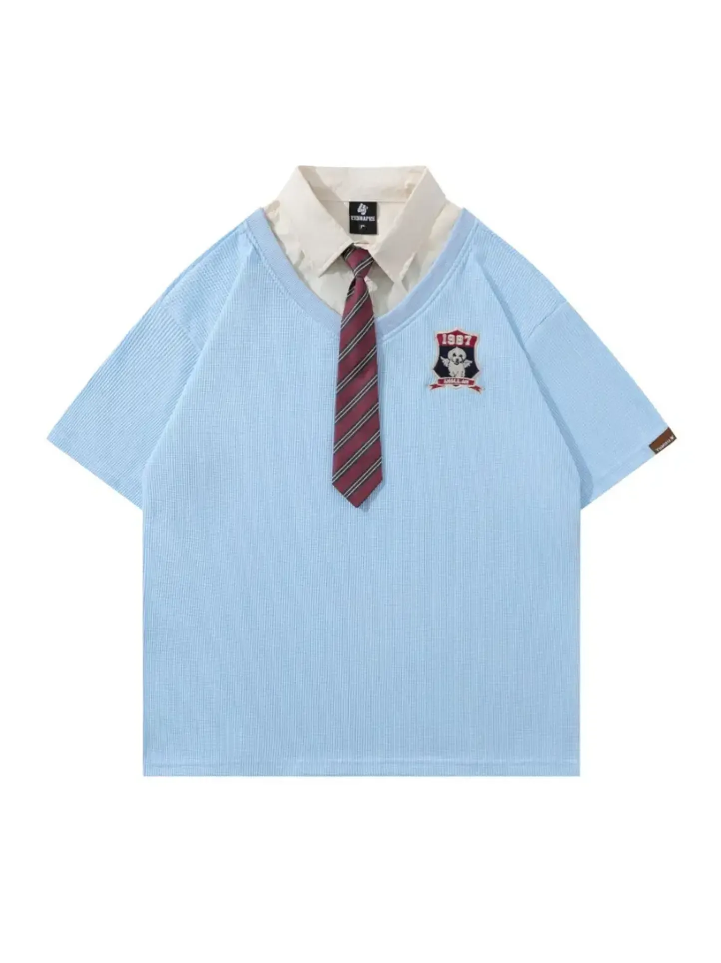 Y2K Polo Collar Tees with Tie