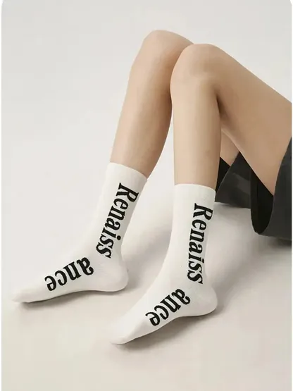 5 PCS Cool Girl Mid-tube Socks