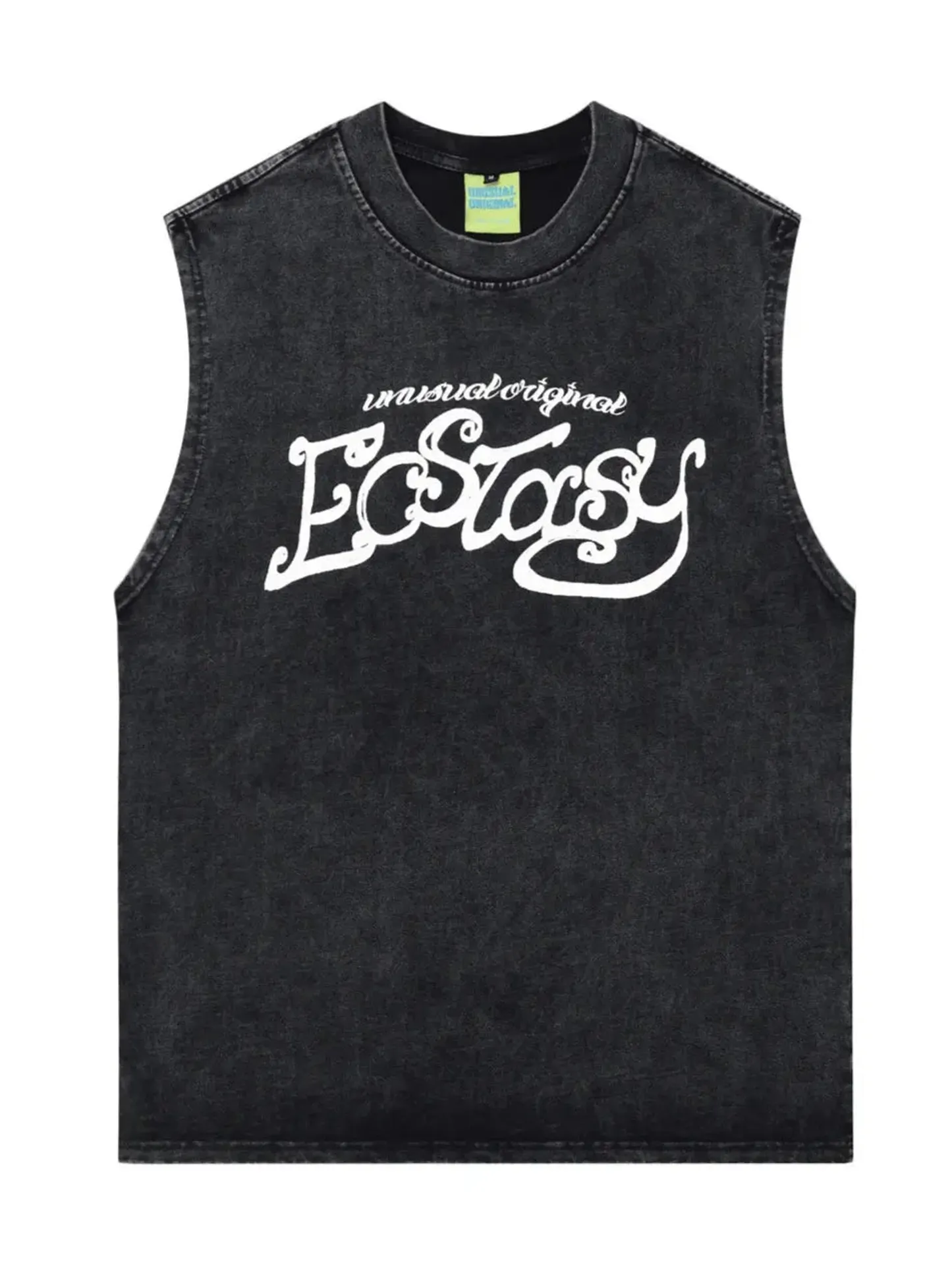 Retro Letter Printed Sleeveless Tee