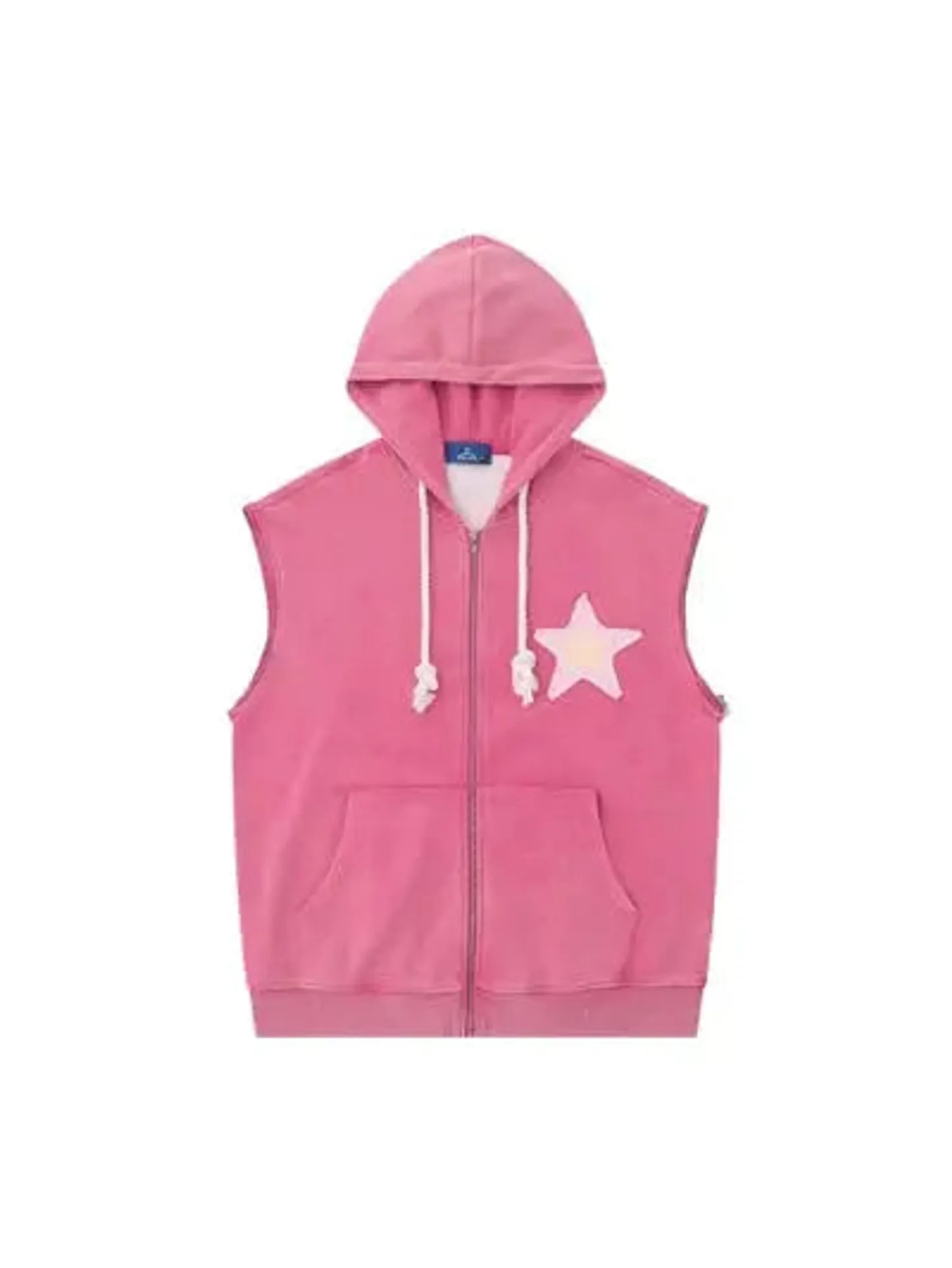 Removable Sleeves Star Zip-up Hoodie