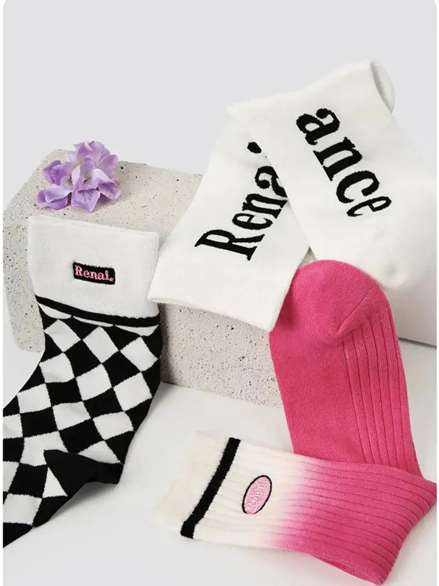 5 PCS Cool Girl Mid-tube Socks