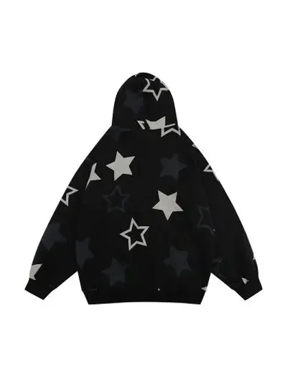 Vintage Star Graphic Zip-up Hoodie