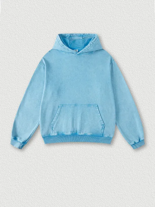 Washed Vintage Solid Color Loose Hoodie