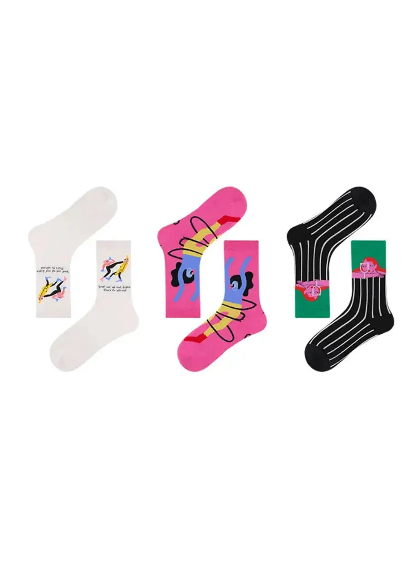 3 PCS Rainbow Mid-tube Socks