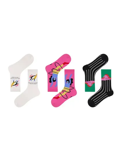 3 PCS Rainbow Mid-tube Socks