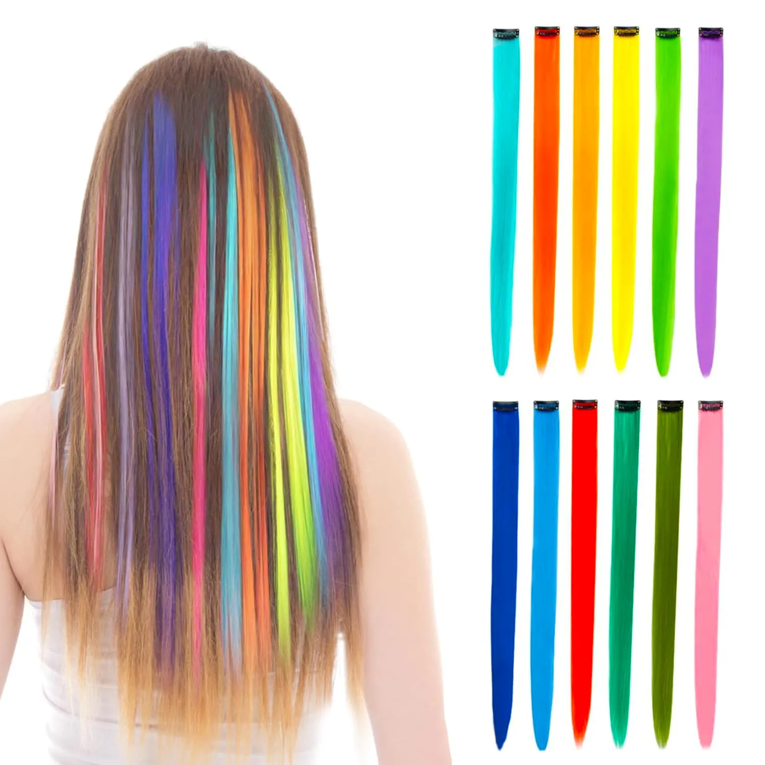 Colored-Long Straight-12PCS