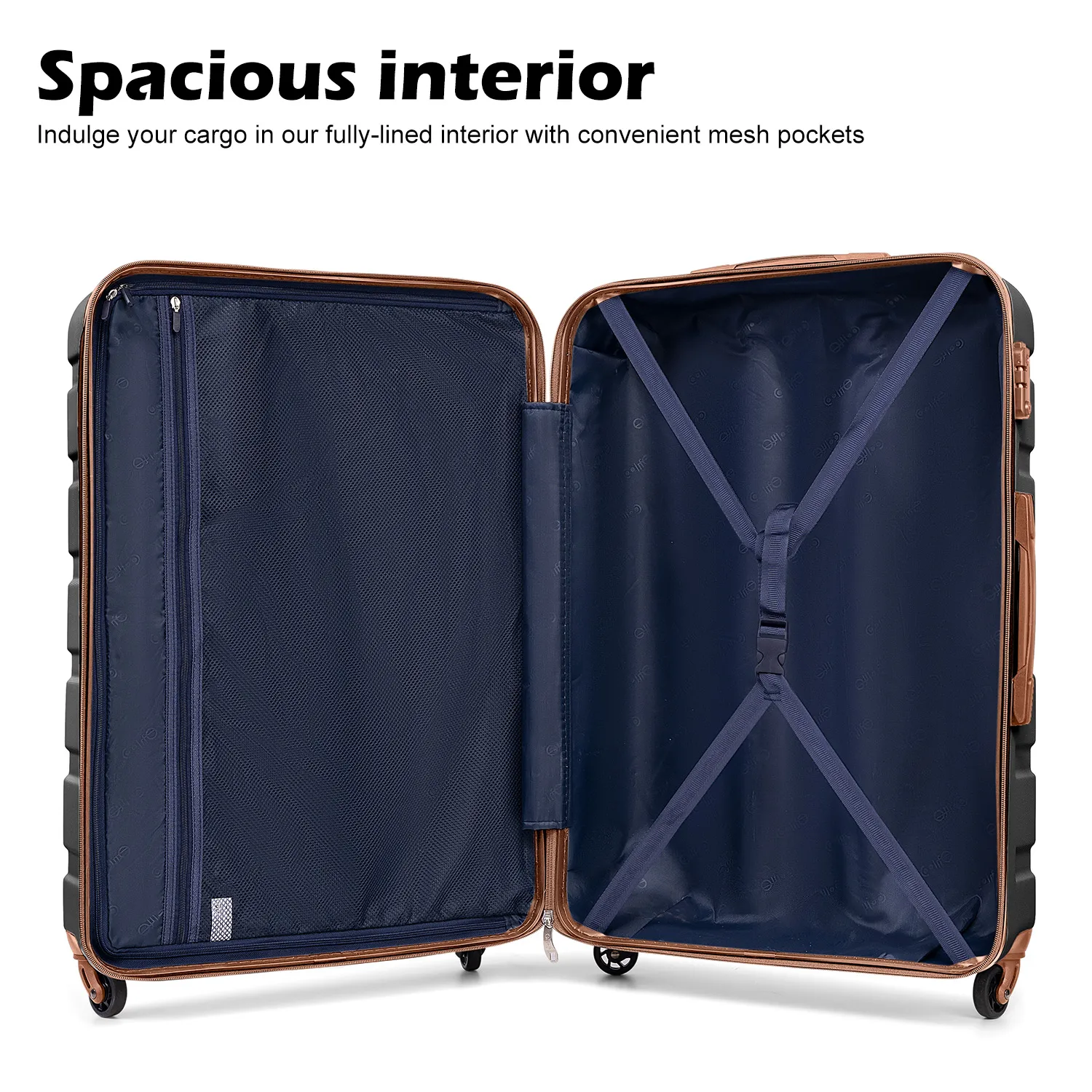 COOLIFE Luggage 4 Piece Set Suitcase Spinner Hardshell Familiy Set