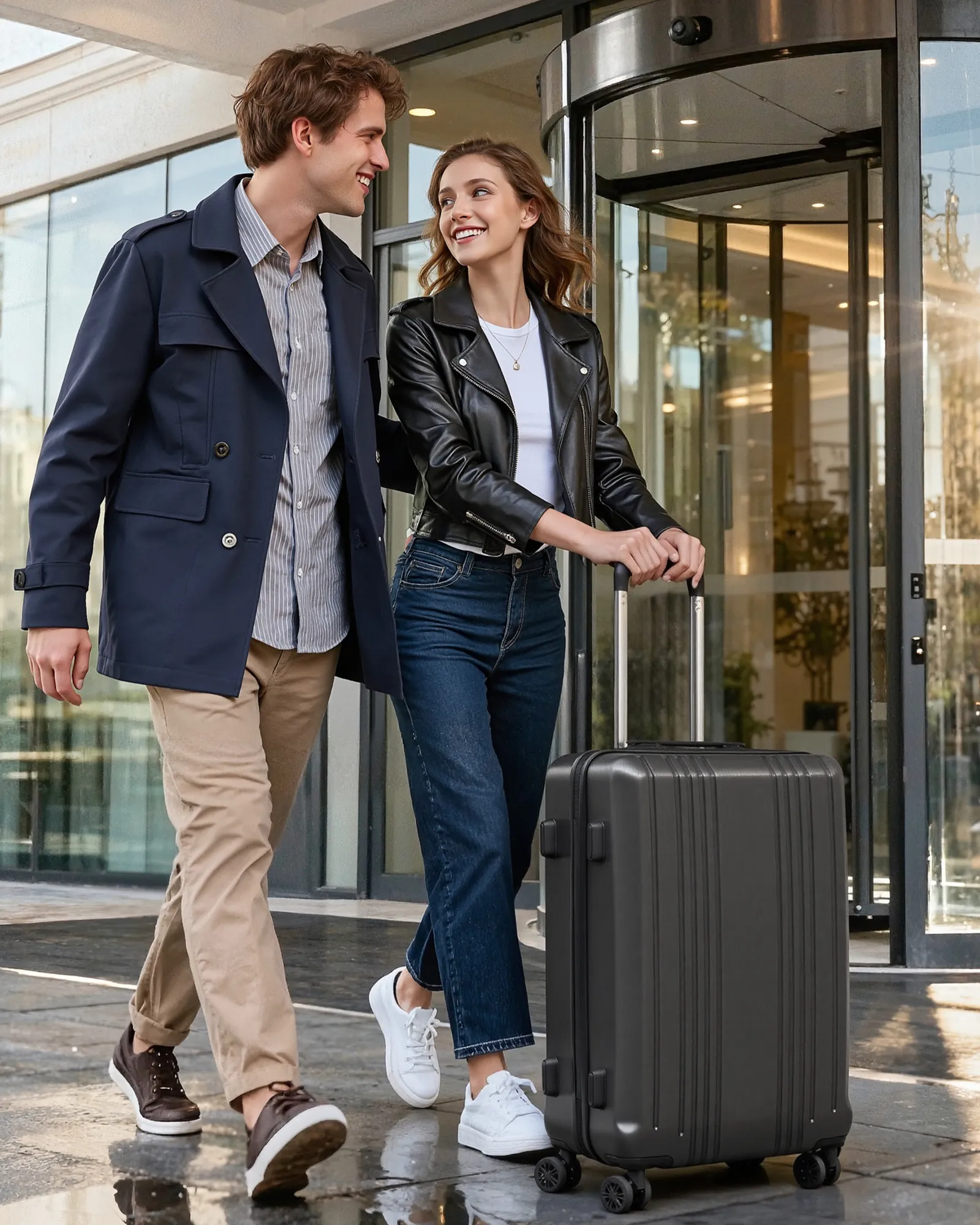 Coolife Luggage Expandable Suitcase 3 Piece Set with TSA Lock