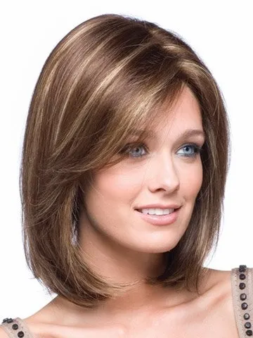 Short brown wigs with highlights