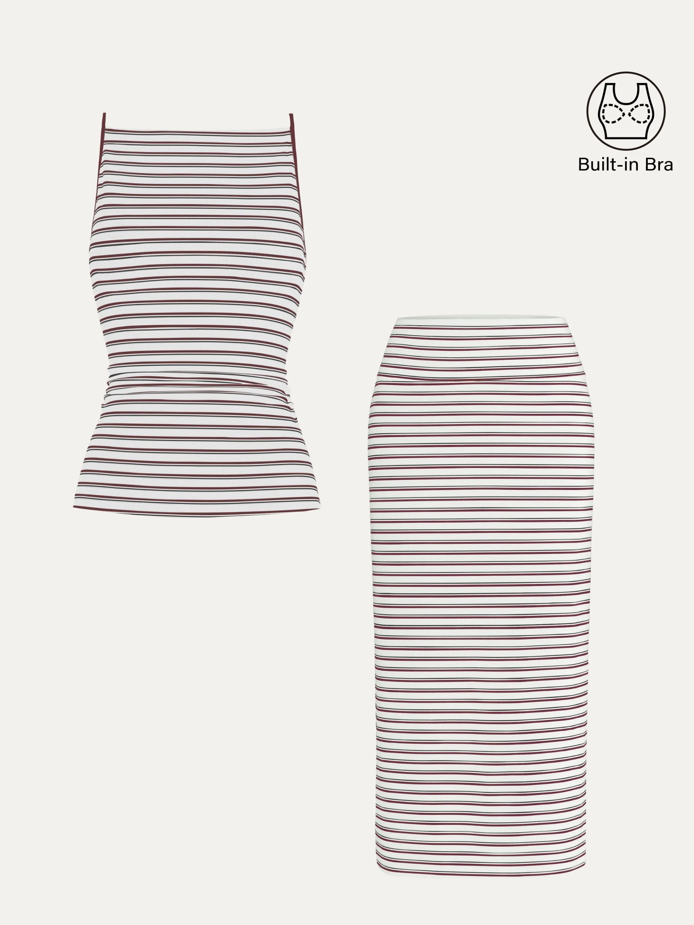 White/Marron Stripe