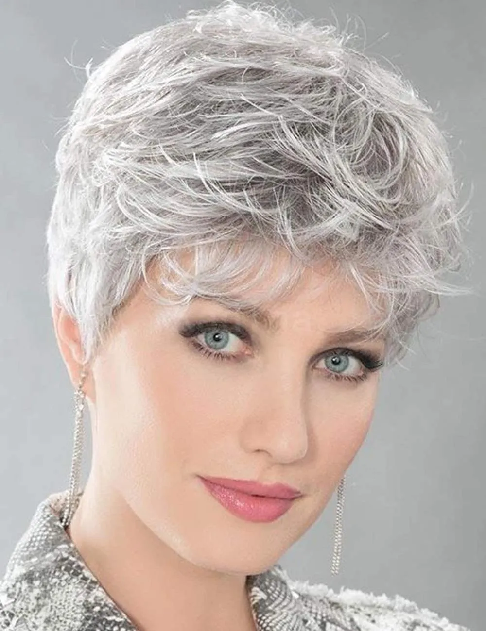 silver pixie cut wig