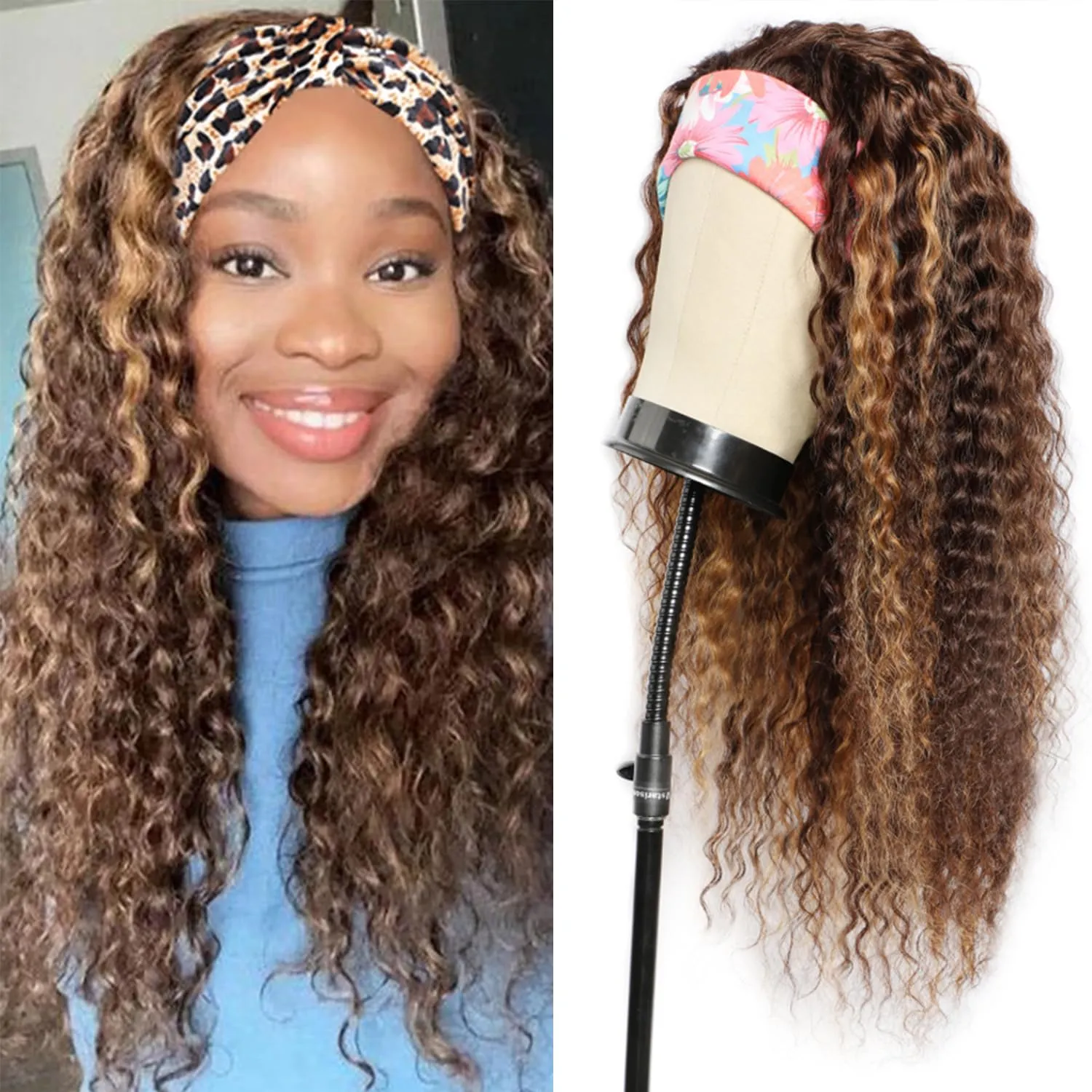 Ombre Headband Wig Deep Wave