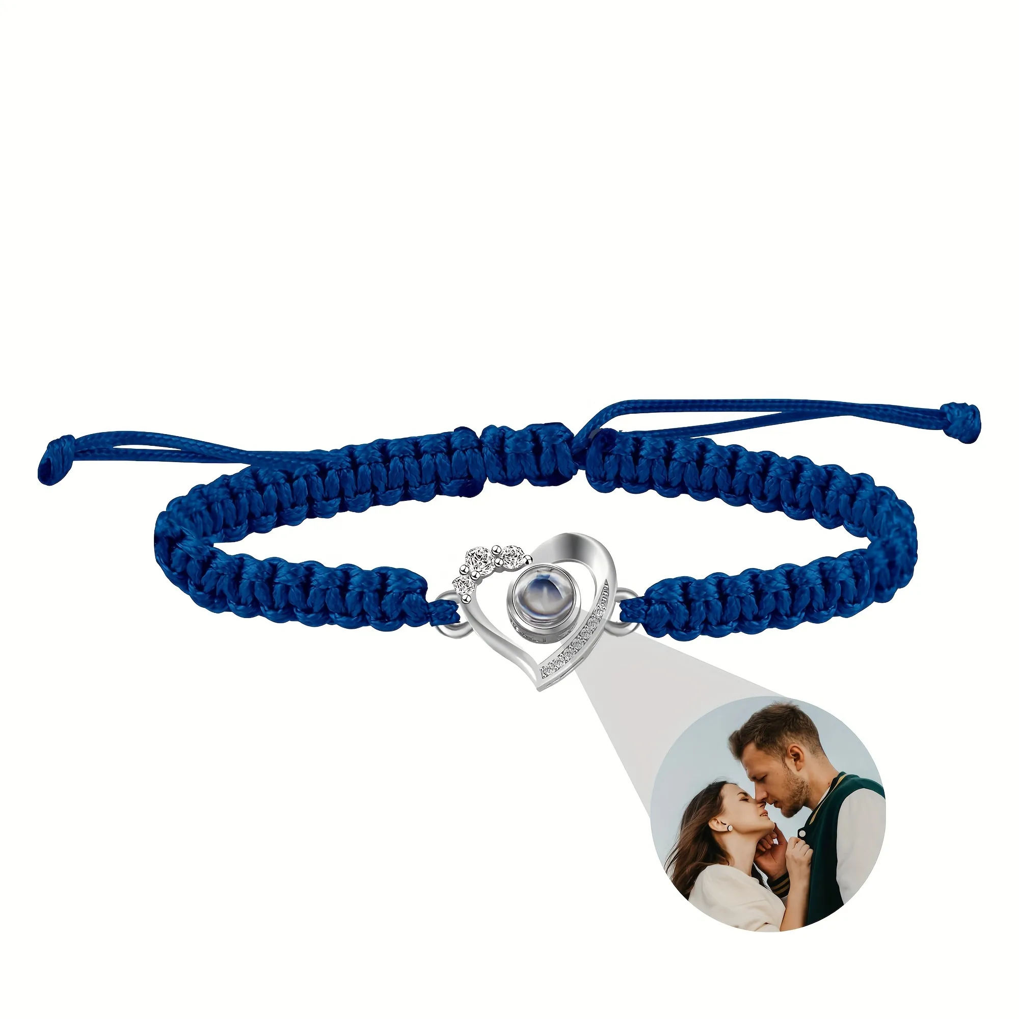 Blue Rope +Silver Heart
