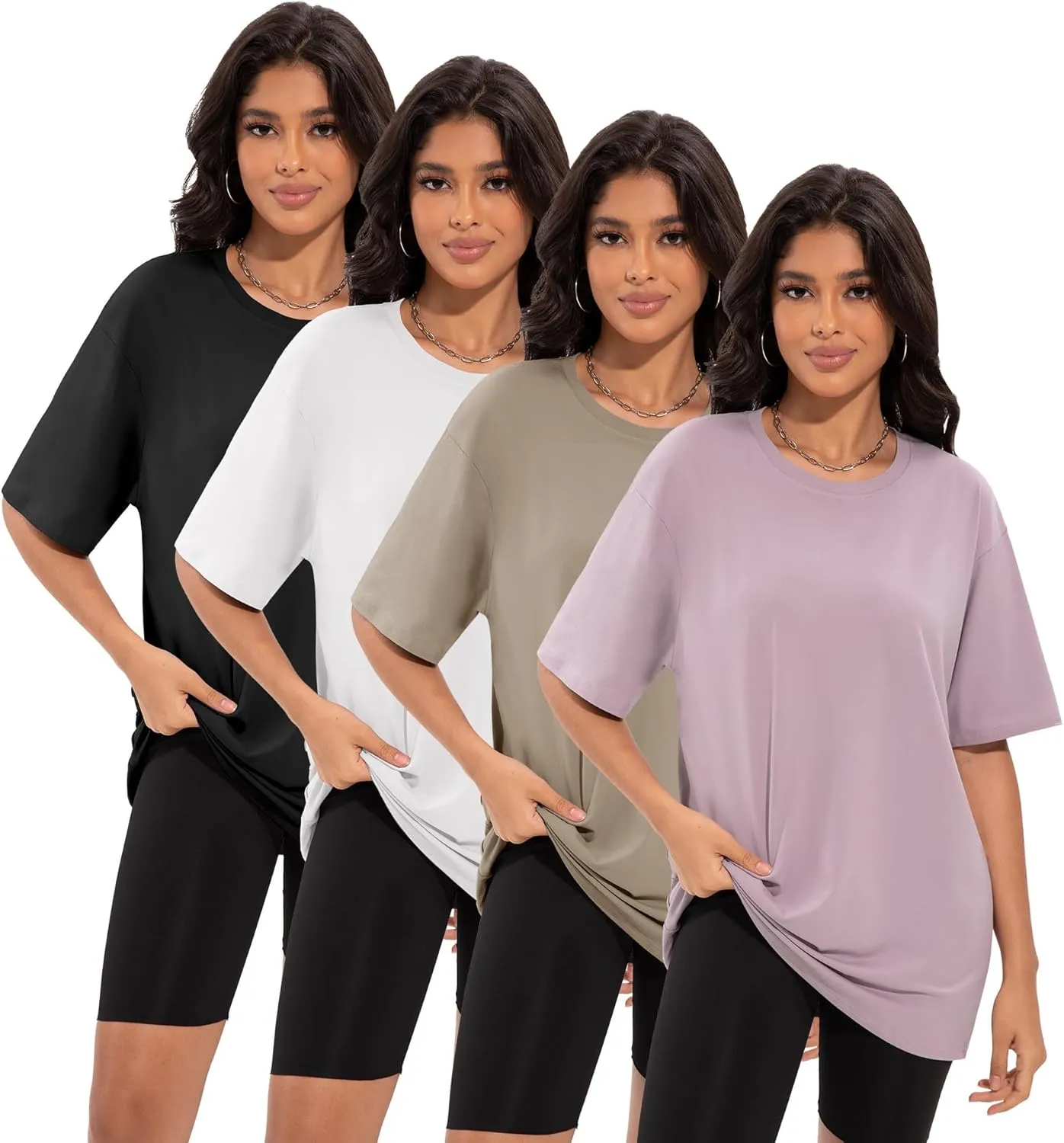 Black White Dark Pink Khaki